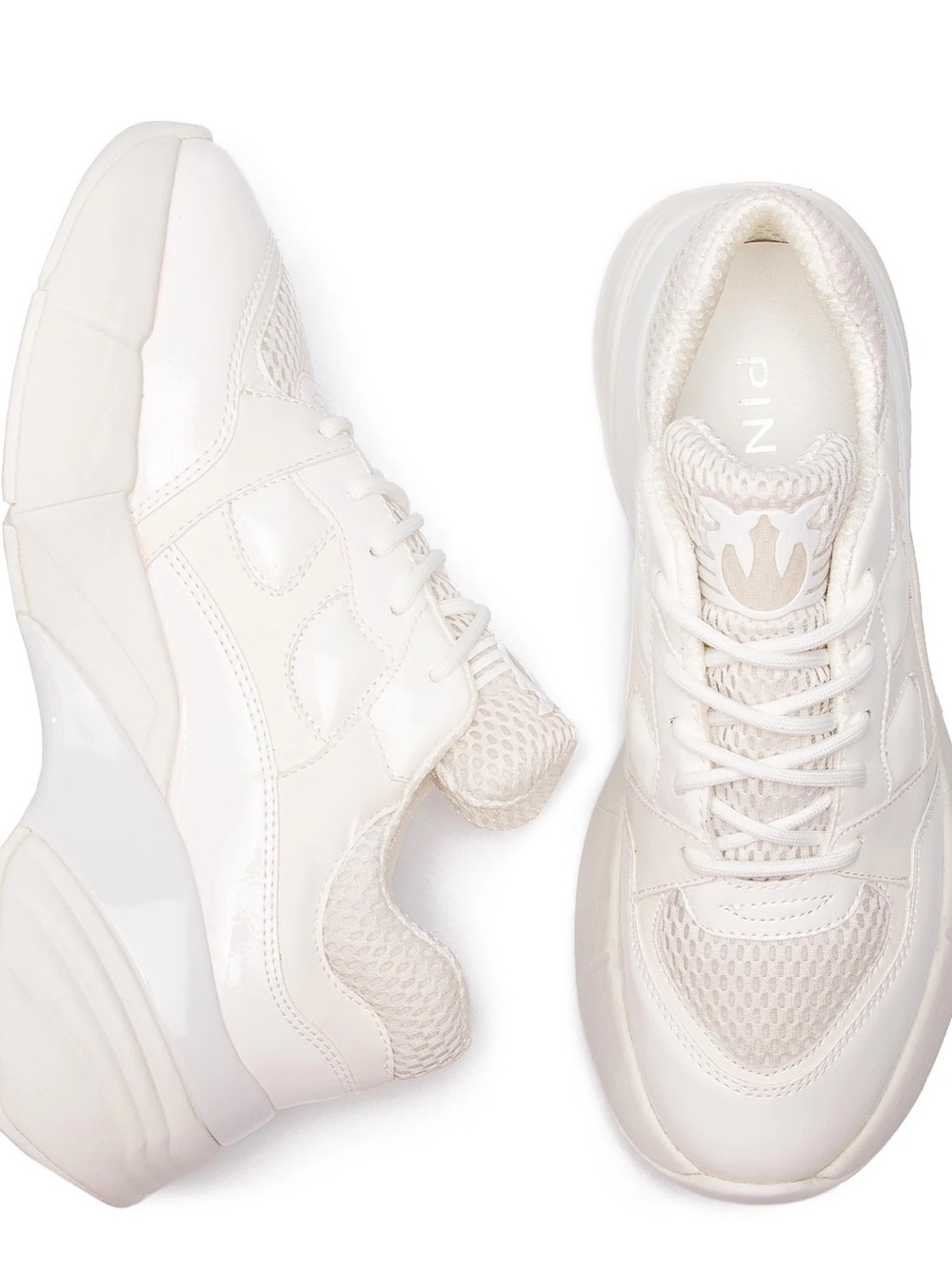 Pinko Cream/Off-White Platform Sneakers